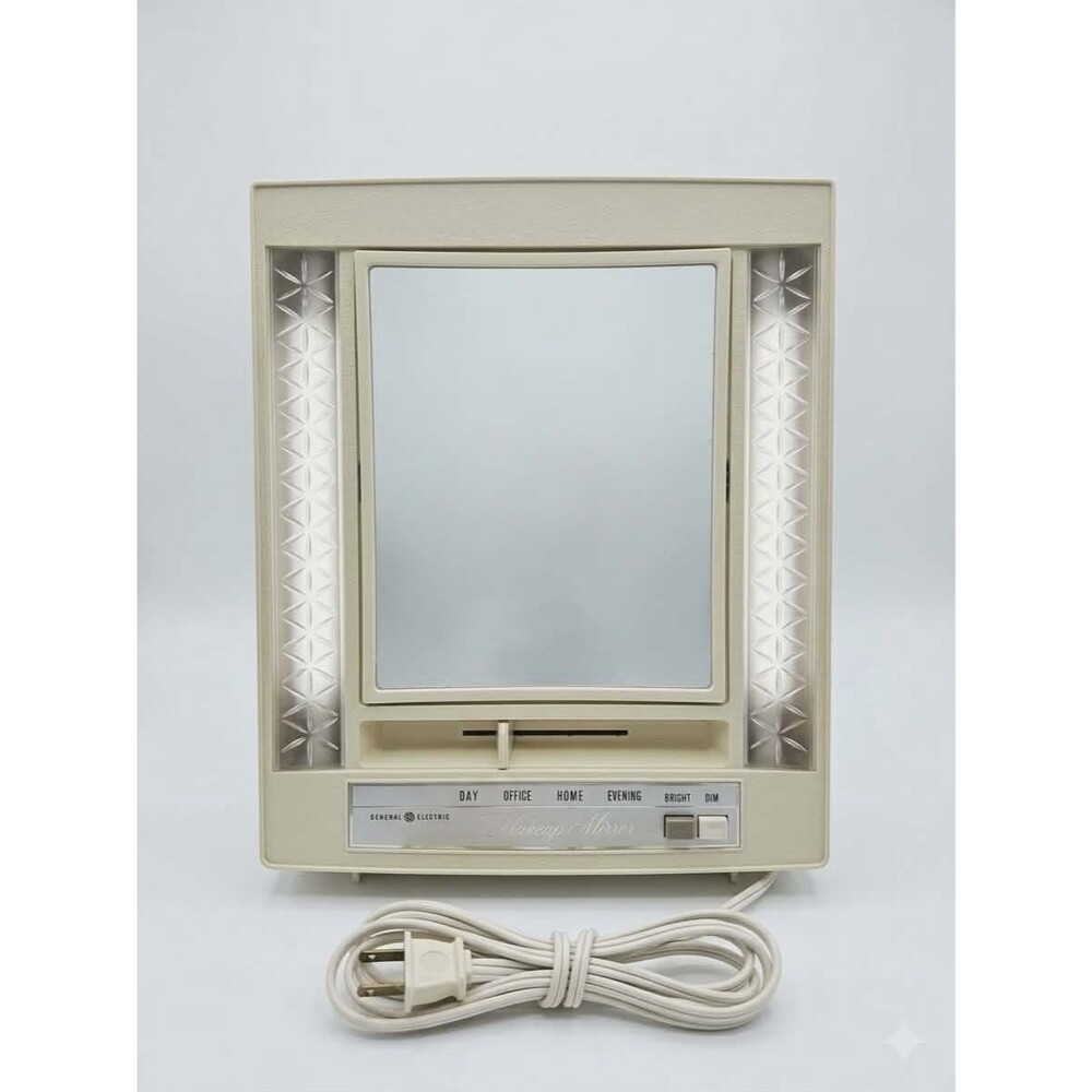 Vintage GE Lighted Makeup Mirror B2114-1 Illuminated Vanity Mirror Works Tested
